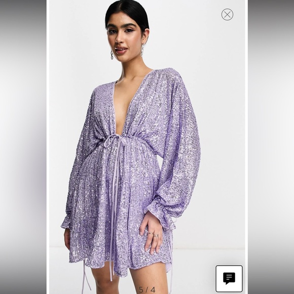ASOS long sleeve sequin minidress - Picture 1 of 4